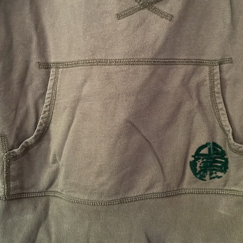 Lucky Brand Cotton Deep Scoop Neck Hooded Sweatshirt Size Medium - Picture 3 of 6